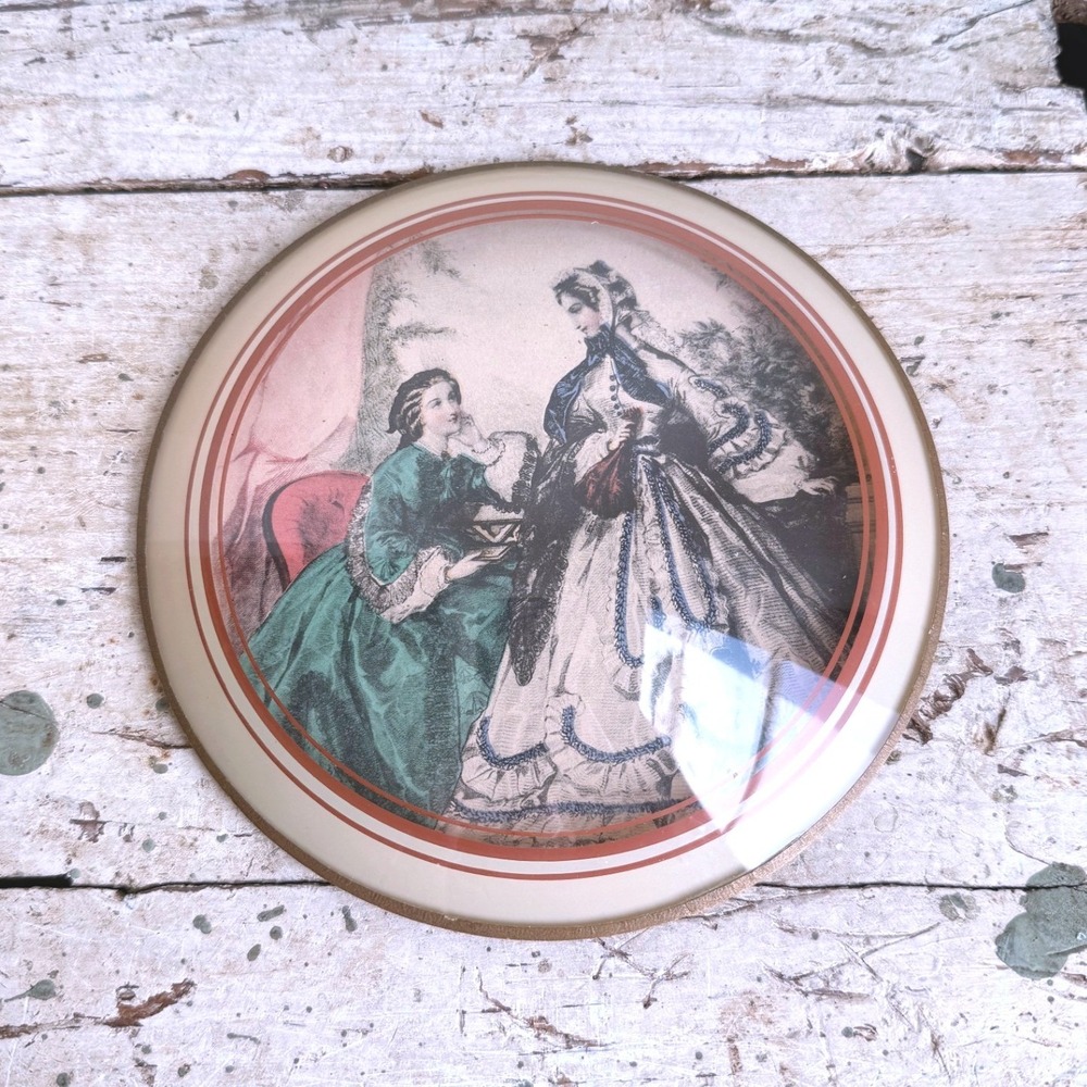 Vintage 1930s Peter Watson La Mode French Fashion Prints Convex Glass Framed Art